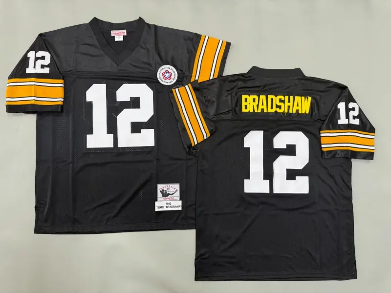 PITTSBURGH STEELERS TERRY BRADSHAW BLACK VINTAGE JERSEY