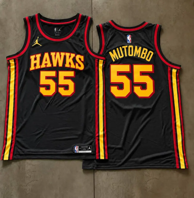 Atlanta Hawks Dikembe Mutombo Black Jersey