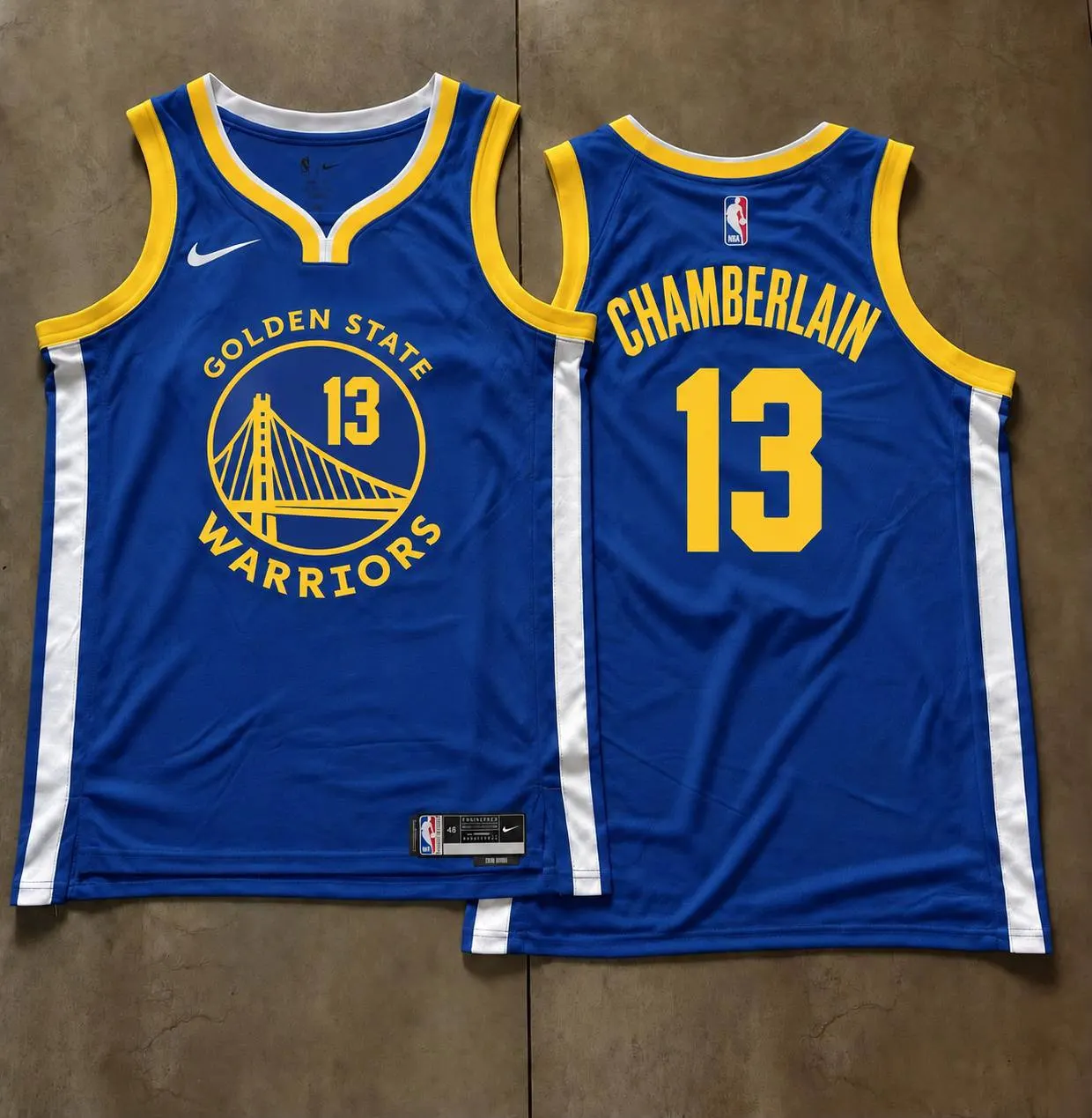 Golden State Warriors Wilt Chamberlain Blue Jersey