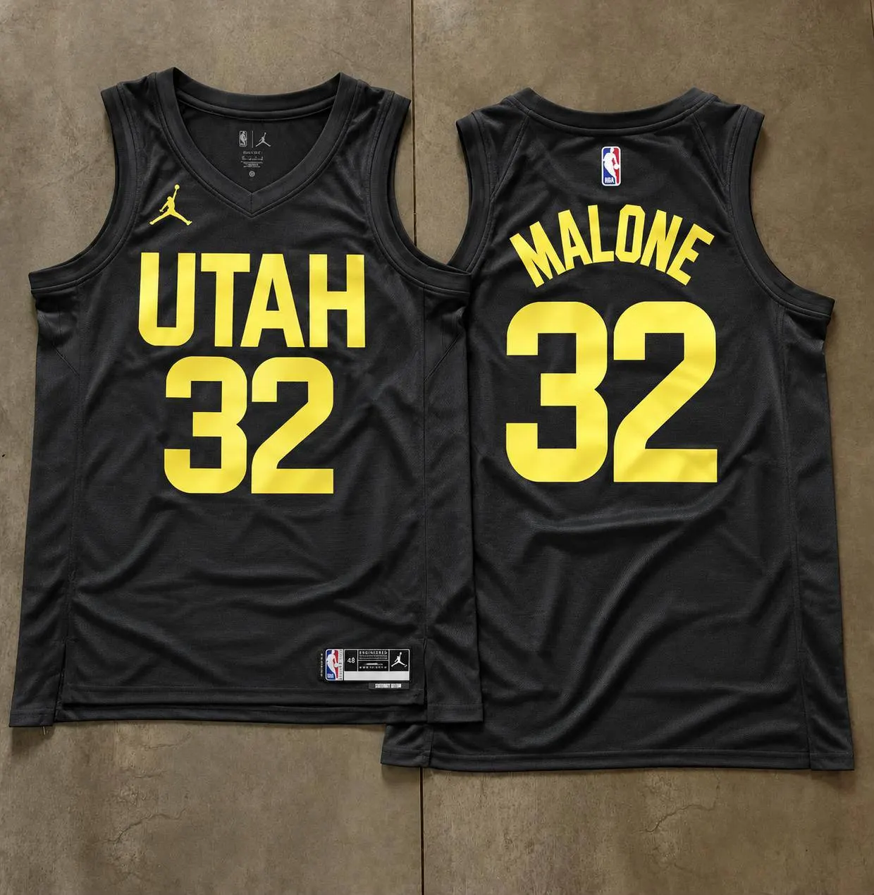 Utah Jazz Karl Malone Black Jersey