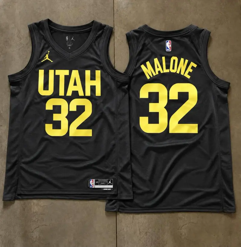 Utah Jazz Karl Malone Black Jersey