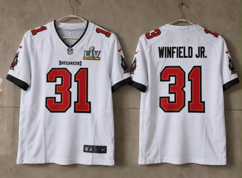 TAMPA BAY BUCCANEERS ANTONIE WINFIELD JR SUPER BOWL WHITE JERSEY