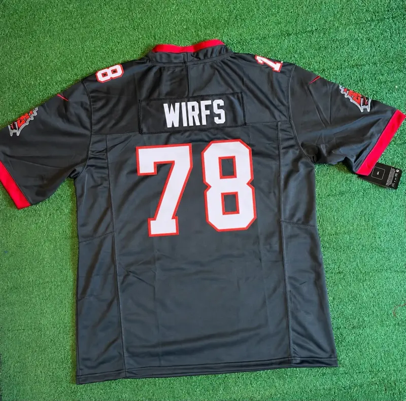 TAMPA BAY BUCCANEERS TRISTIAN WIRFS BLACK JERSEY