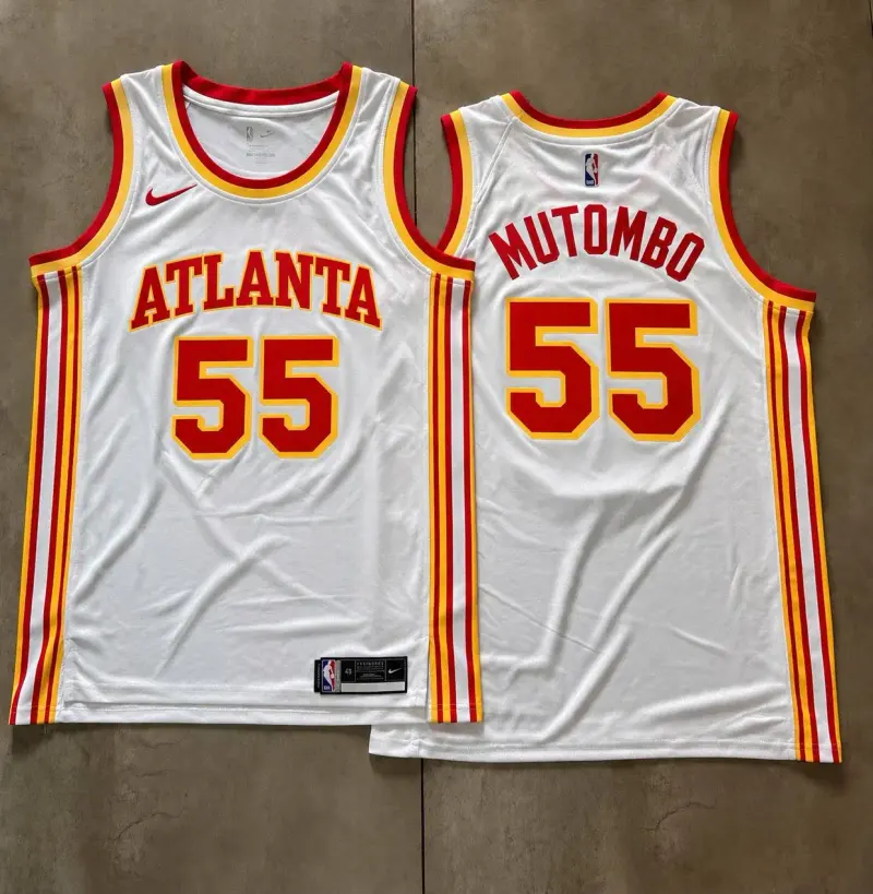 Atlanta Hawks Dikembe Mutombo White Jersey
