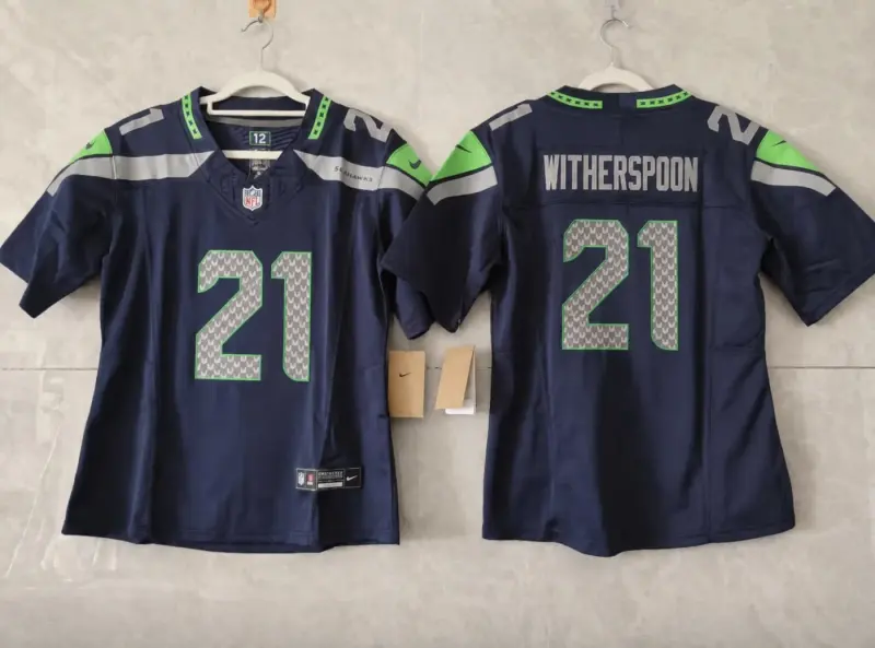 SEATTLE SEAHAWKS DEVON WITHERSPOON BLUE JERSEY