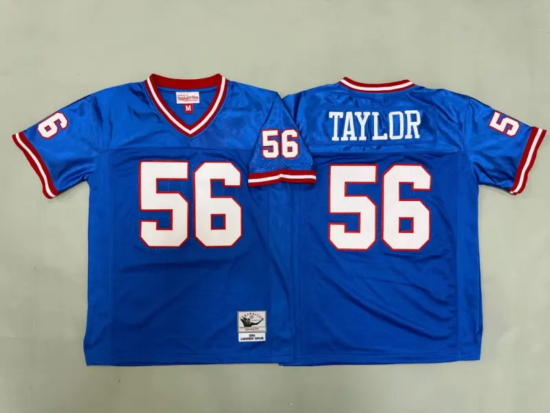 NEW YORK GIANTS LAWRENCE TAYLOR BLUE VINTAGE JERSEY
