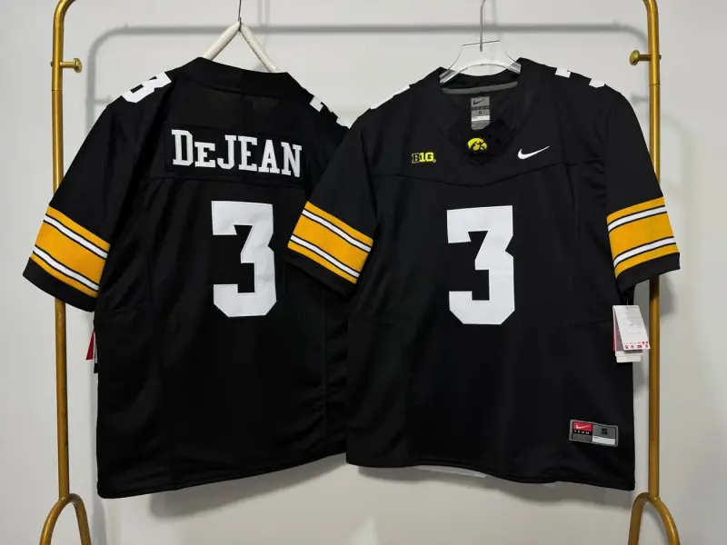 IOWA HAWKEYES COOPER DEJEAN BLACK JERSEY