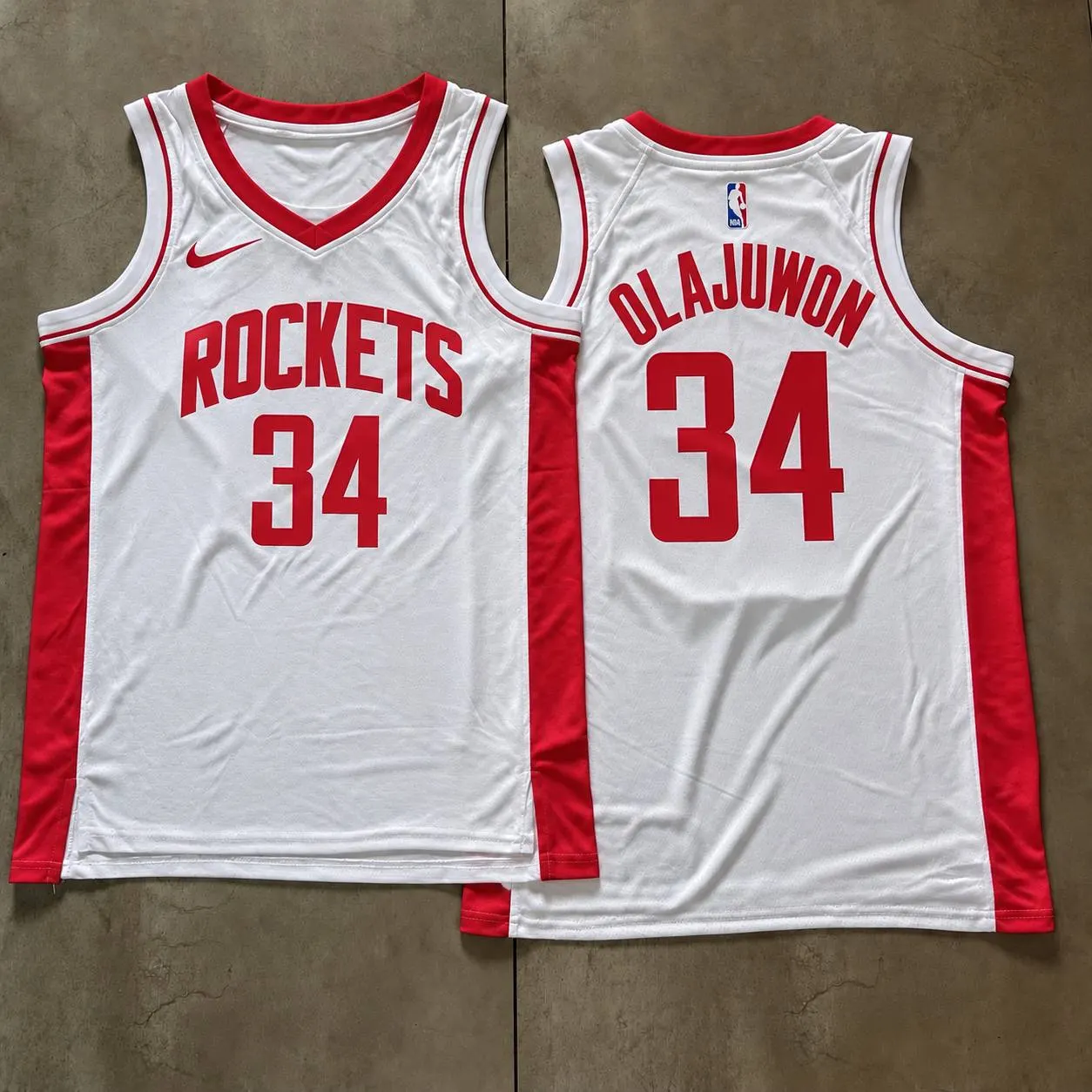Houston Rockets Hakeem Olajuwon White Jersey