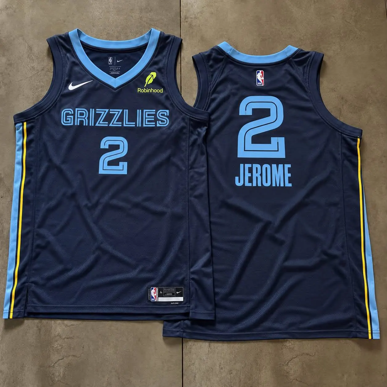 Memphis Grizzlies Ty Jerome Navy And Light Blue Jersey