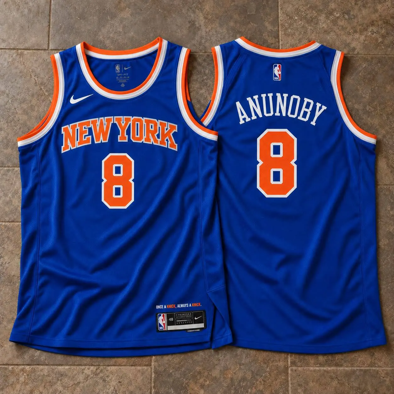 New York Knicks OG Anunoby Blue Jersey