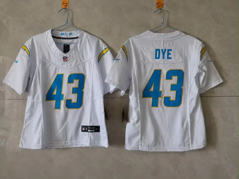 LOS ANGELES CHARGERS TROY DYE WHITE JERSEY