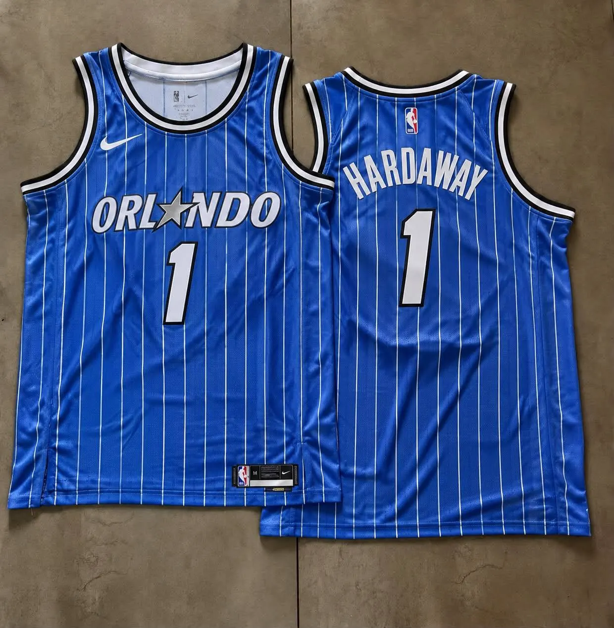 Orlando Magic Anfernee Hardaway Blue Pinstripe Jersey