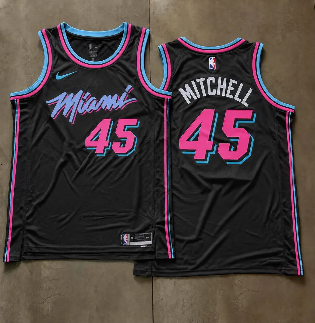 Miami Heat Davion Mitchell Black Vice City Jersey