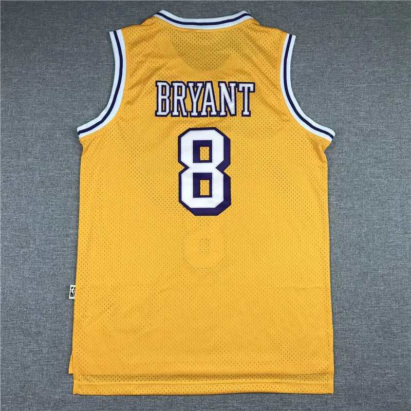 LOS ANGELES LAKERS KOBE BRYANT YELLOW VINTAGE JERSEY