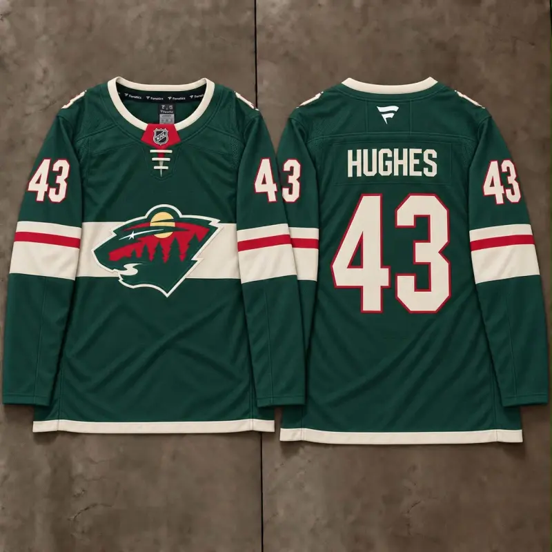 MINNESOTA WILD QUINN HUGHES GREEN JERSEY
