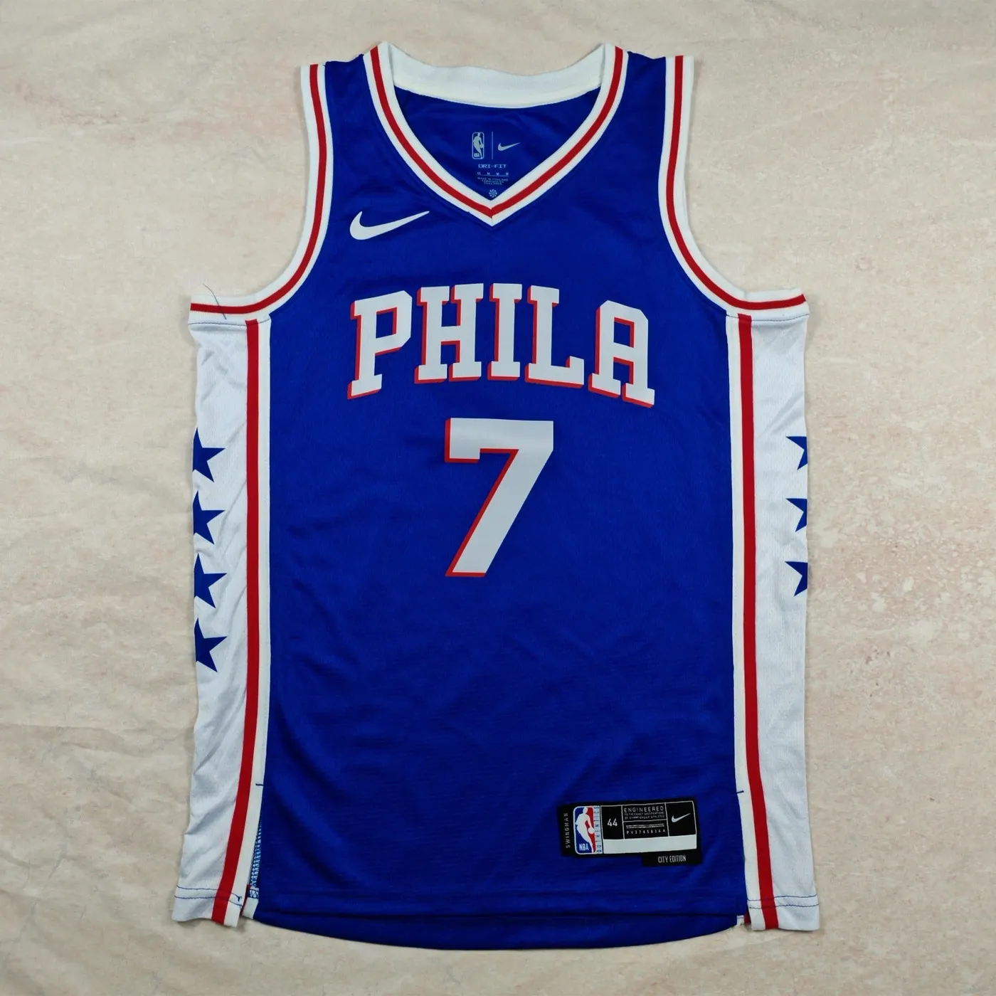 PHILADELPHIA 76ERS JAYLEN BROWN BLUE JERSEY