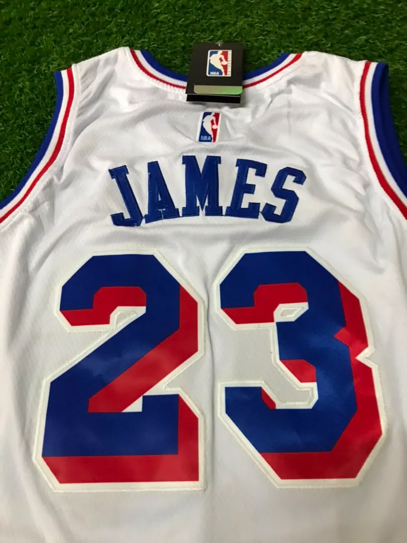 PHILADELPHIA 76ERS LEBRON JAMES WHITE JERSEY