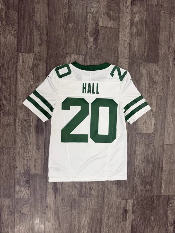NEW YORK JETS BREECE HALL WHITE JERSEY