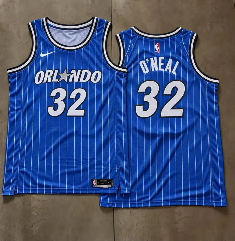 Orlando Magic Shaquille O’Neal Blue Pinstripe Jersey