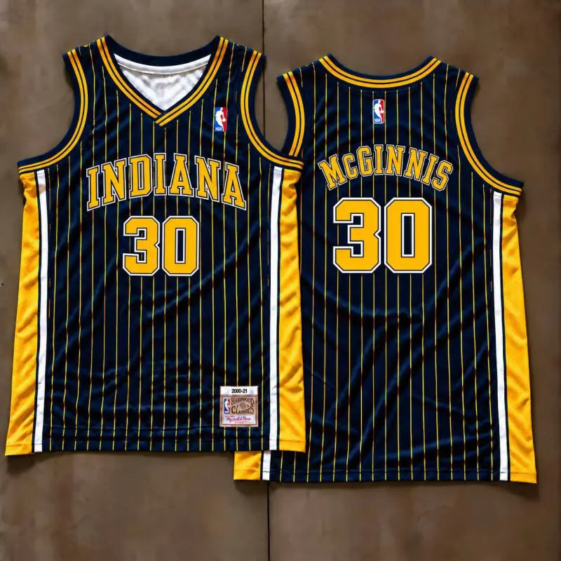 Indiana Pacers George McGinnis Navy Pinstripe Jersey