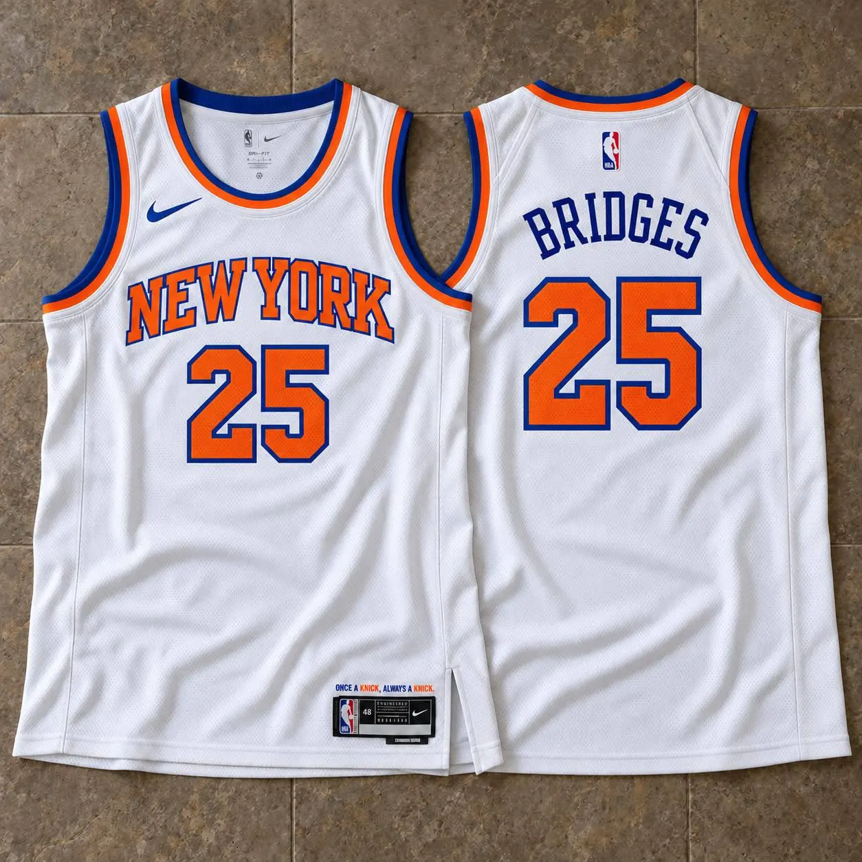 New York Knicks Mikal Bridges White Jersey
