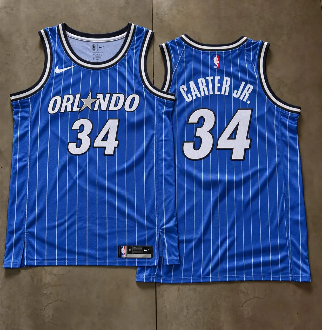 Orlando Magic Wendell Carter Jr. Blue Pinstripe Jersey