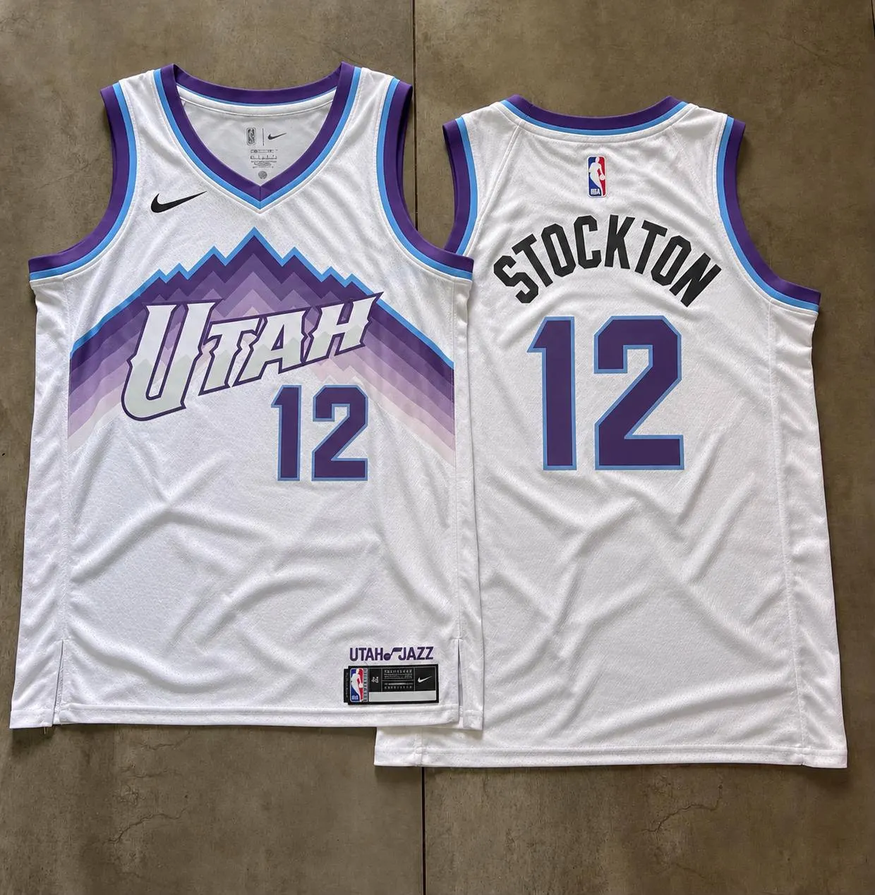 Utah Jazz John Stockton White Mountain Jersey