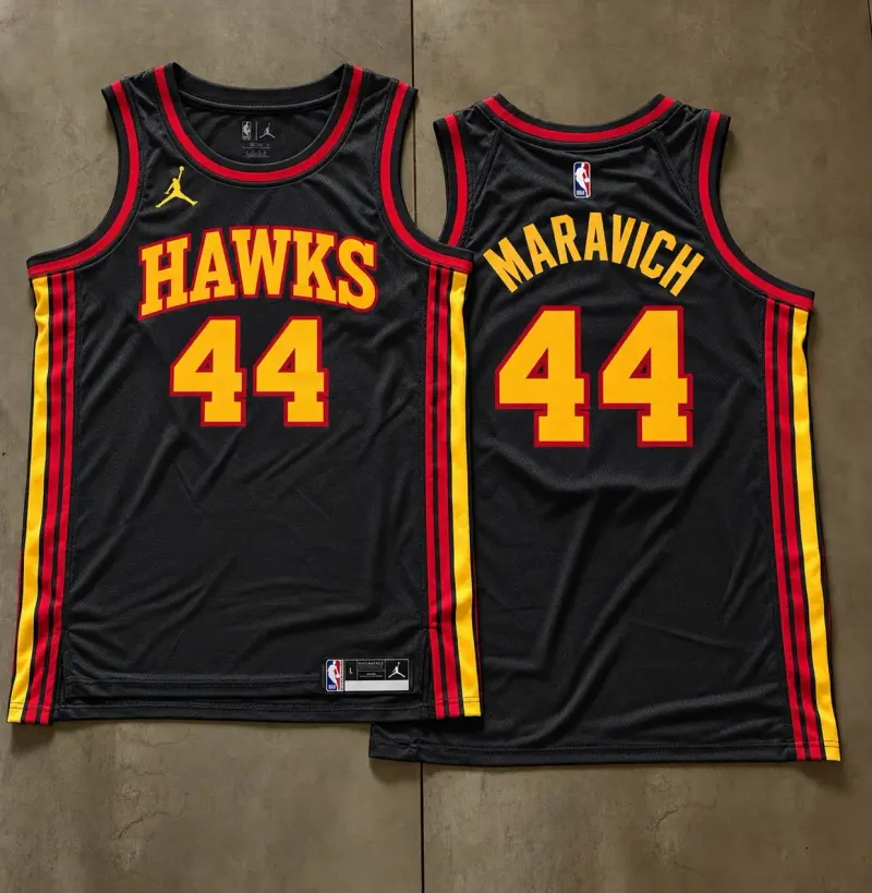 Atlanta Hawks Pete Maravich Black Jersey