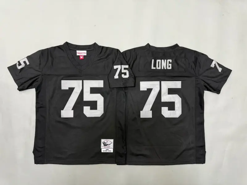 OAKLAND RAIDERS HOWIE LONG BLACK THROWBACK JERSEY
