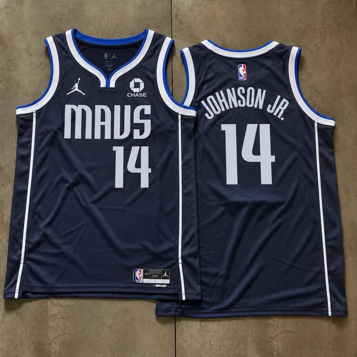 Dallas Mavericks Morez Johnson Jr. Navy Jersey