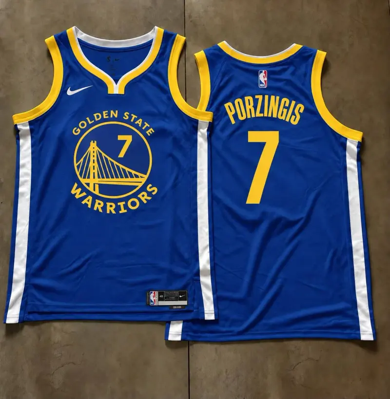 Golden State Warriors Kristaps Porzingis Blue Jersey