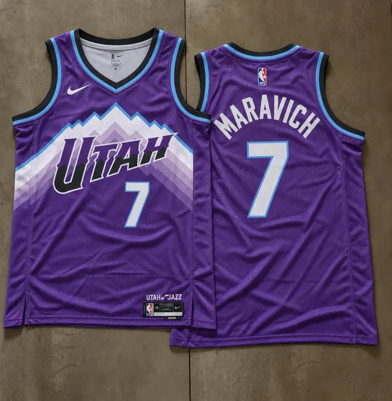 Utah Jazz Pete Maravich Purple Mountain Jersey