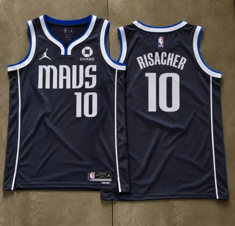 Dallas Mavericks Zaccharie Risacher Navy Jersey