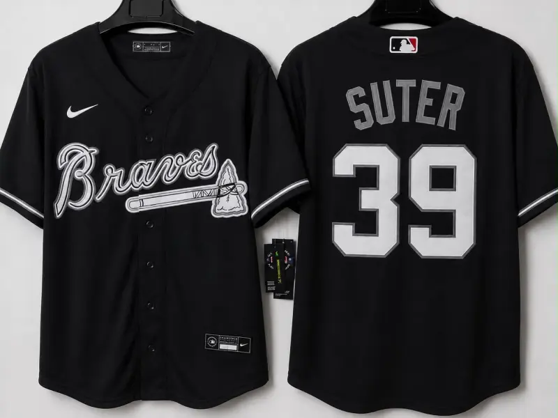 ATLANTA BRAVES BRENT SUTER BLACK JERSEY