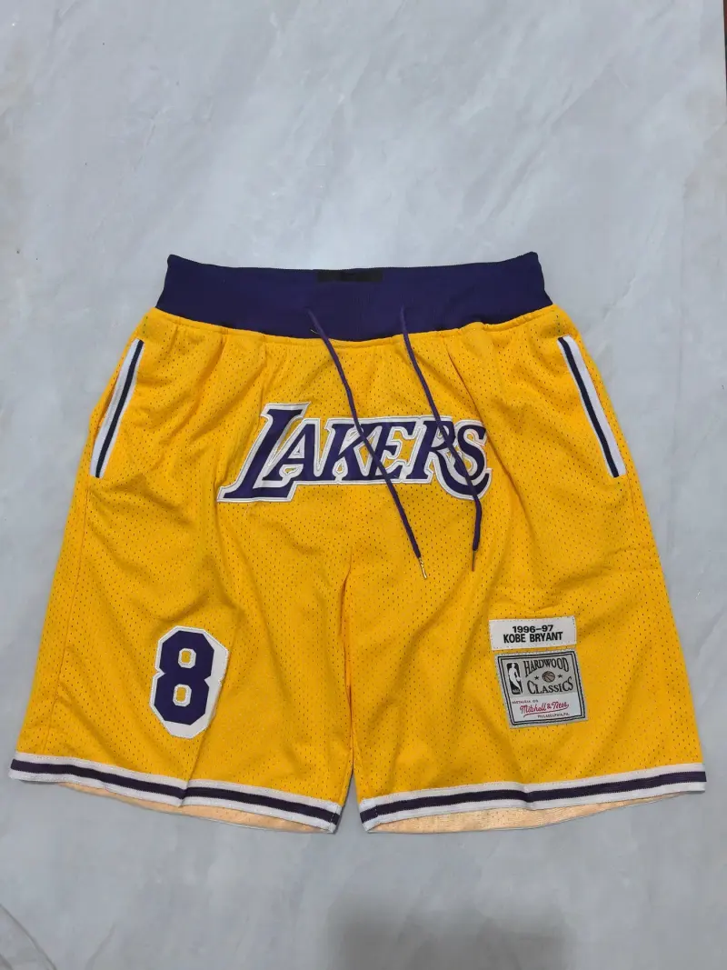 LOS ANGELES LAKERS KOBE BRYANT YELLOW SHORTS