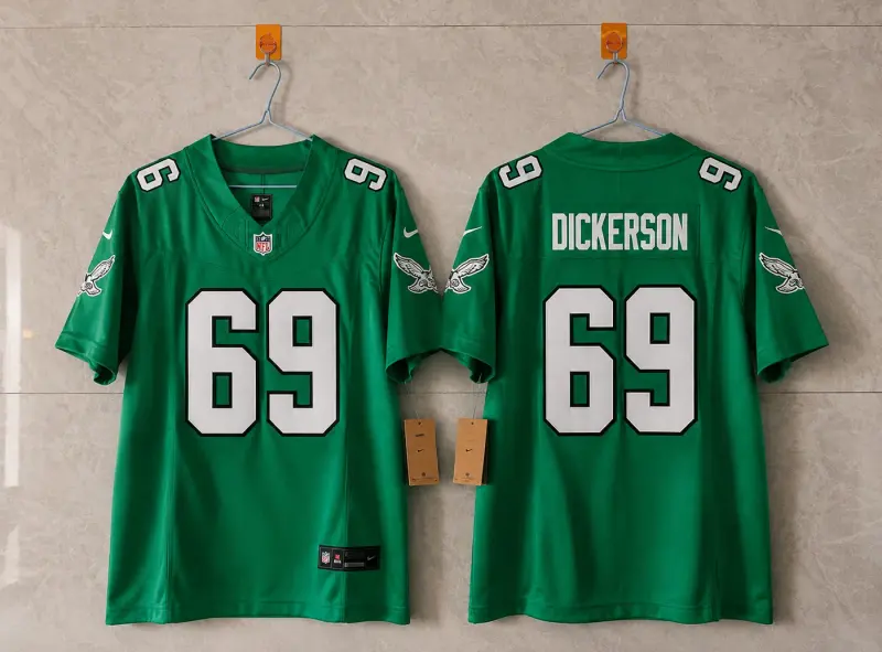 PHILADELPHIA EAGLES LANDON DICKERSON KELLY GREEN JERSEY