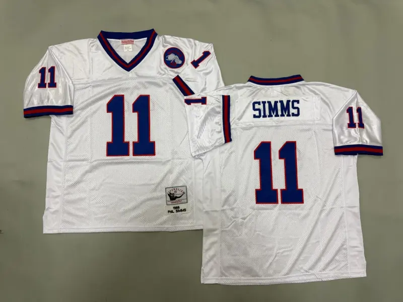 NEW YORK GIANTS PHIL SIMMS WHITE VINTAGE JERSEY