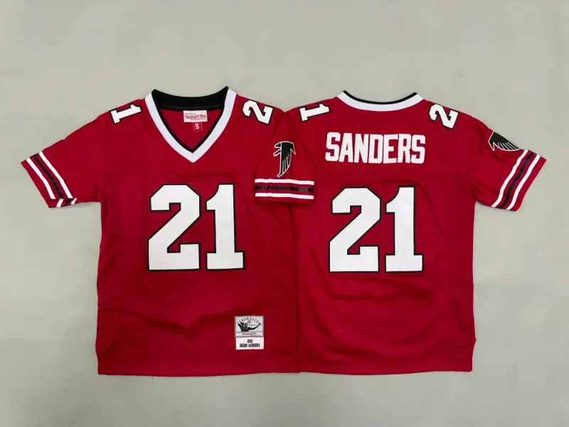 ATLANTA FALCONS DEION SANDERS RED VINTAGE JERSEY