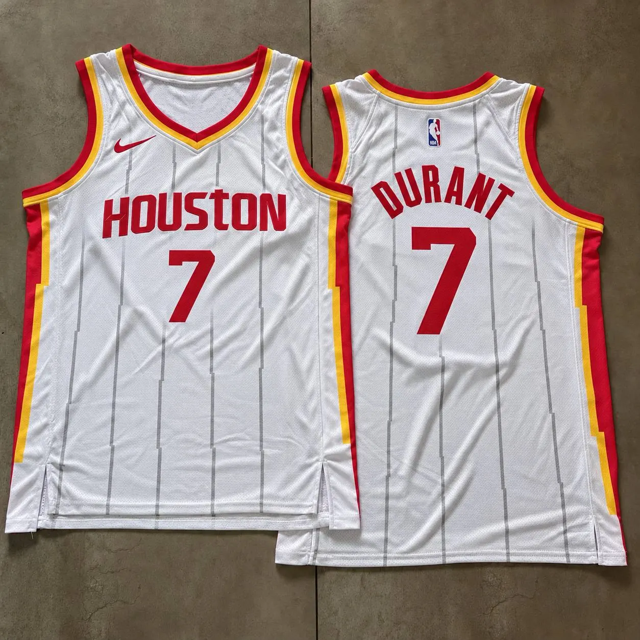 Houston Rockets Kevin Durant White Pinstripe Jersey