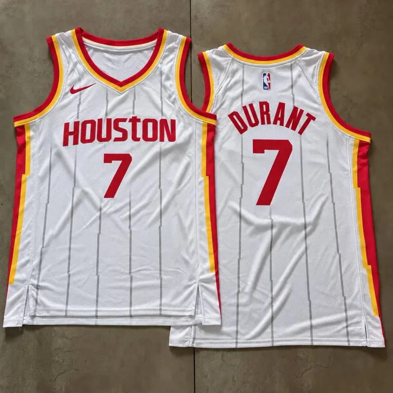 Houston Rockets Kevin Durant White Pinstripe Jersey