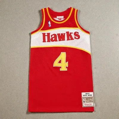 ATLANTA HAWKS SPUD WEBB RED VINTAGE JERSEY