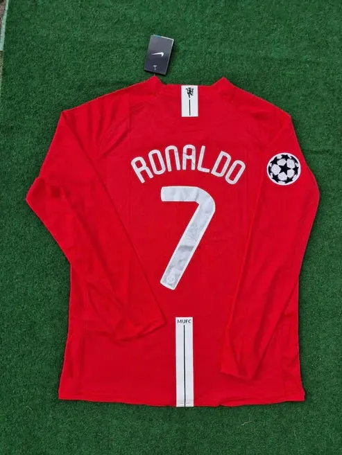 Cristiano Ronaldo Manchester United 2008 Champions League Final Moscow Retro Long Sleeve Jersey