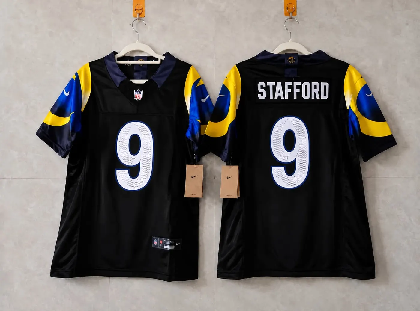 LOS ANGELES RAMS MATTHEW STAFFORD BLACK JERSEY | Cruxchristi