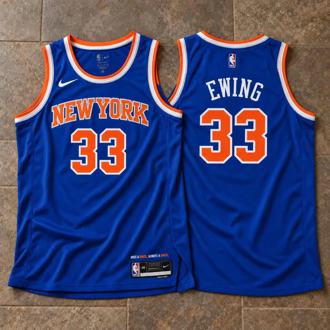 New York Knicks Patrick Ewing Blue Jersey