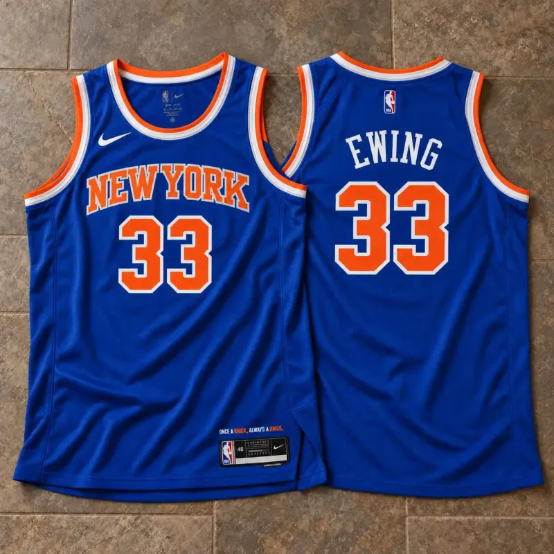 New York Knicks Patrick Ewing Blue Jersey
