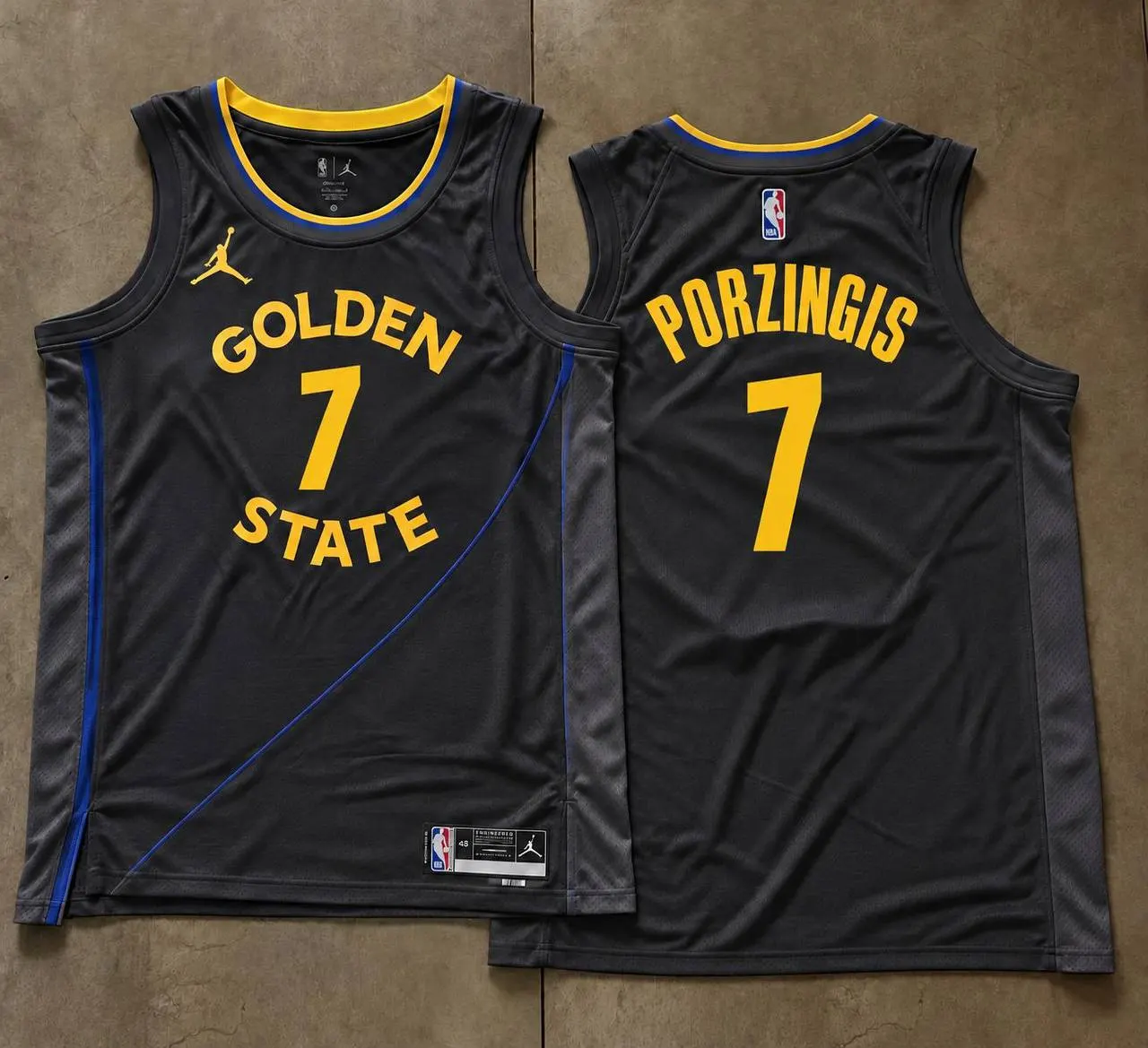 Golden State Warriors Kristaps Porzingis Black Jersey