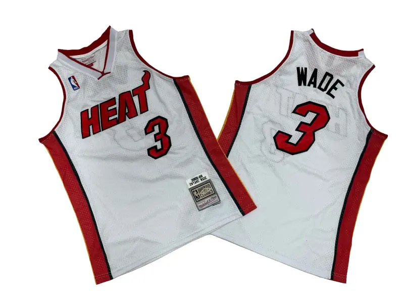 MIAMI HEAT DWYANE WADE WHITE VINTAGE JERSEY