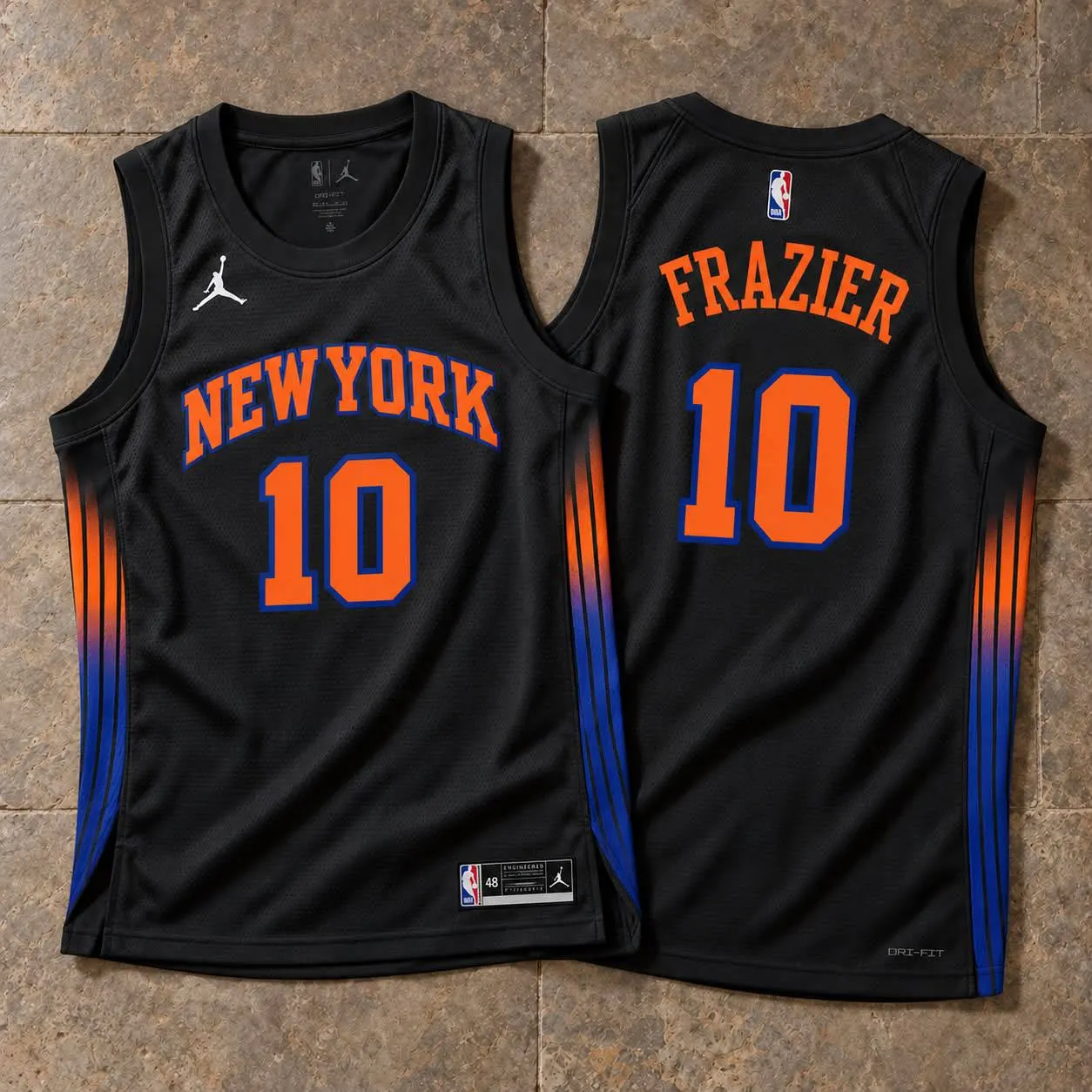 New York Knicks Walt Frazier Black Jersey