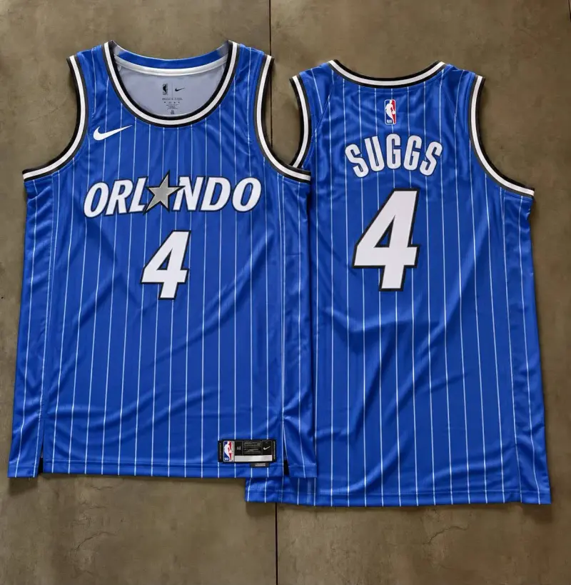 Orlando Magic Jalen Suggs Blue Pinstripe Jersey