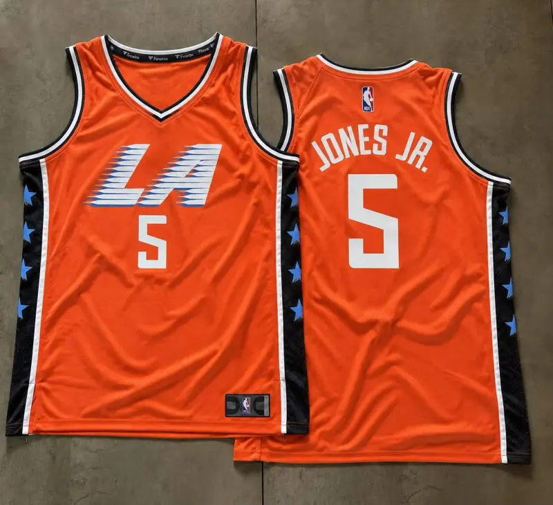Los Angeles Clippers Derrick Jones Jr. Orange Jersey